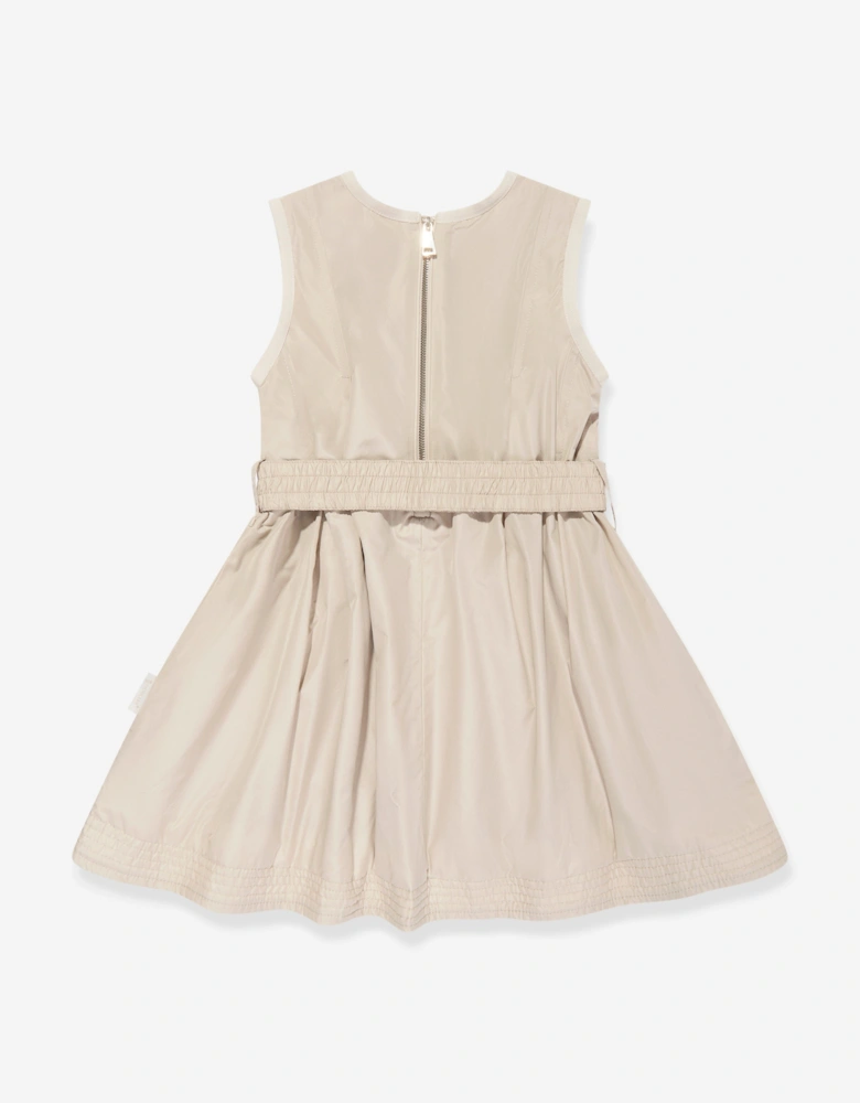 Enfant Girls Sleeveless Pocket Dress in Beige