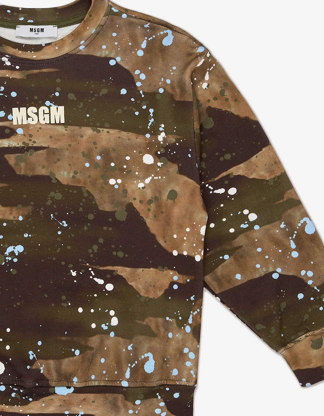 Boys Camo Logo Sweatshirt in Brown
