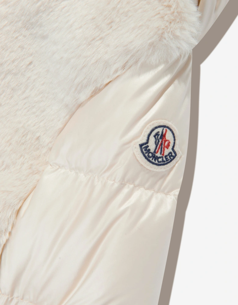 Enfant Baby Girls Down Teddy Fleece Natas Jacket in Beige