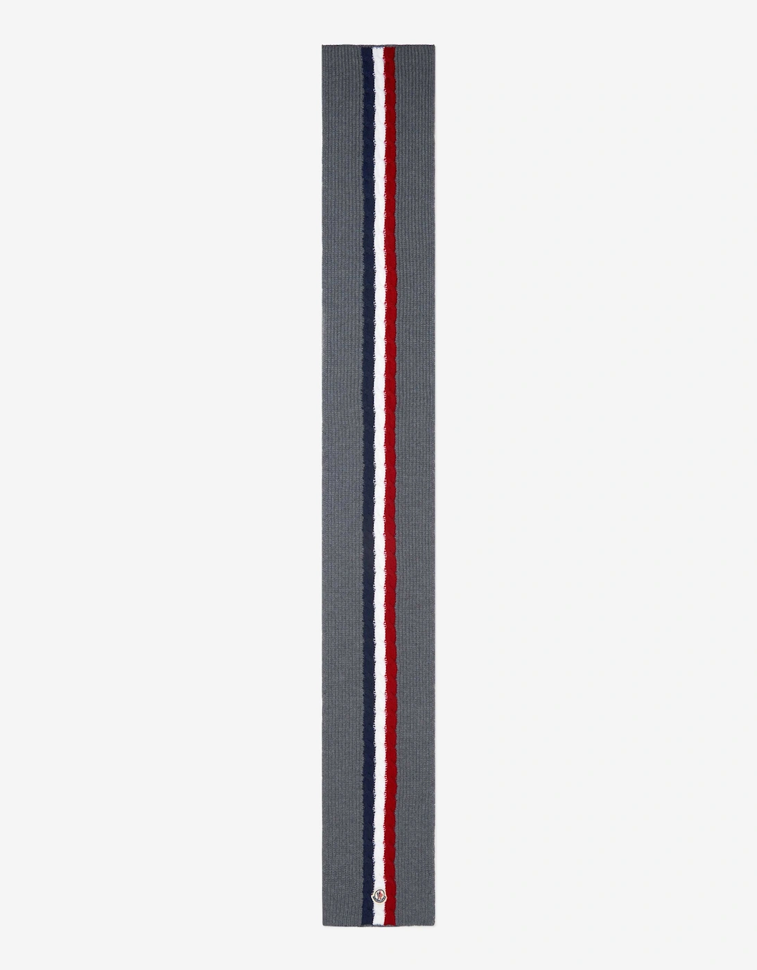 Enfant Boys Wool Striped Logo Scarf