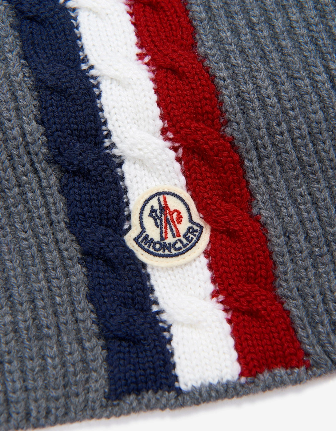 Enfant Boys Wool Striped Logo Scarf