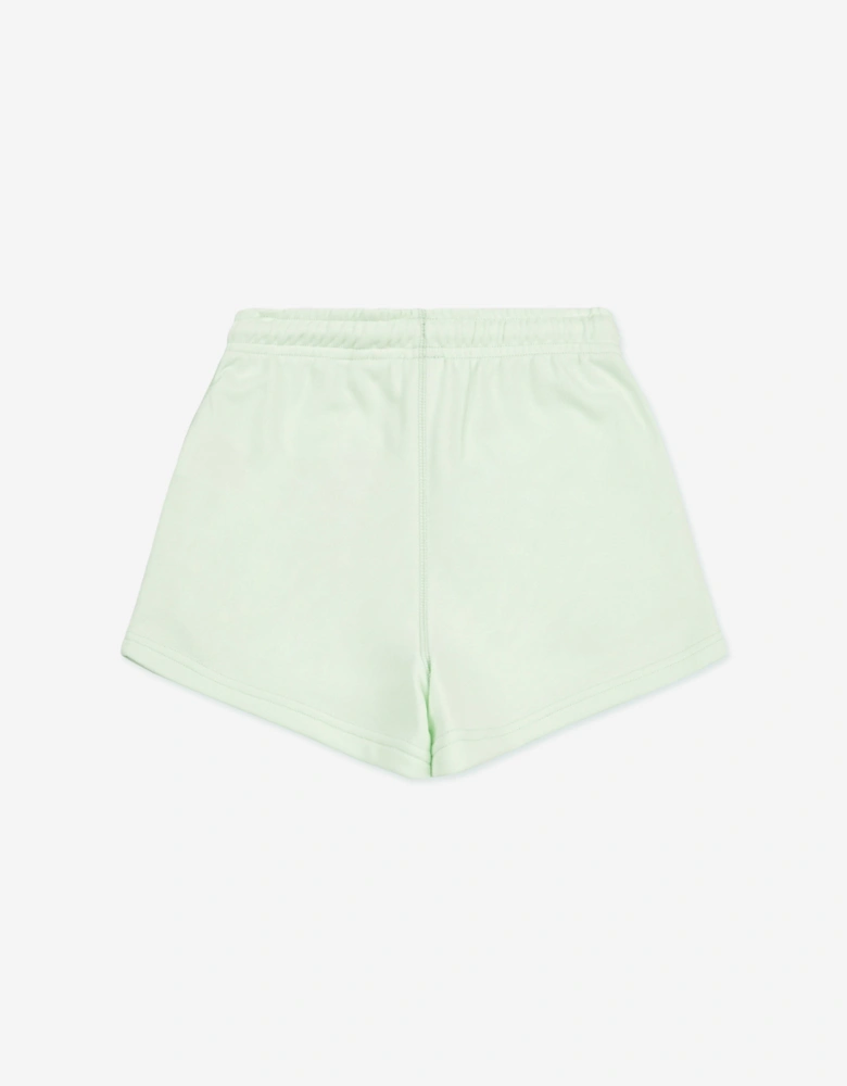 Girls French Terry Small Logo Shorts in Green
