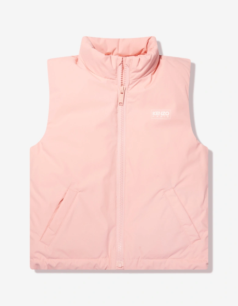Girls Down Padded Gilet in Pink