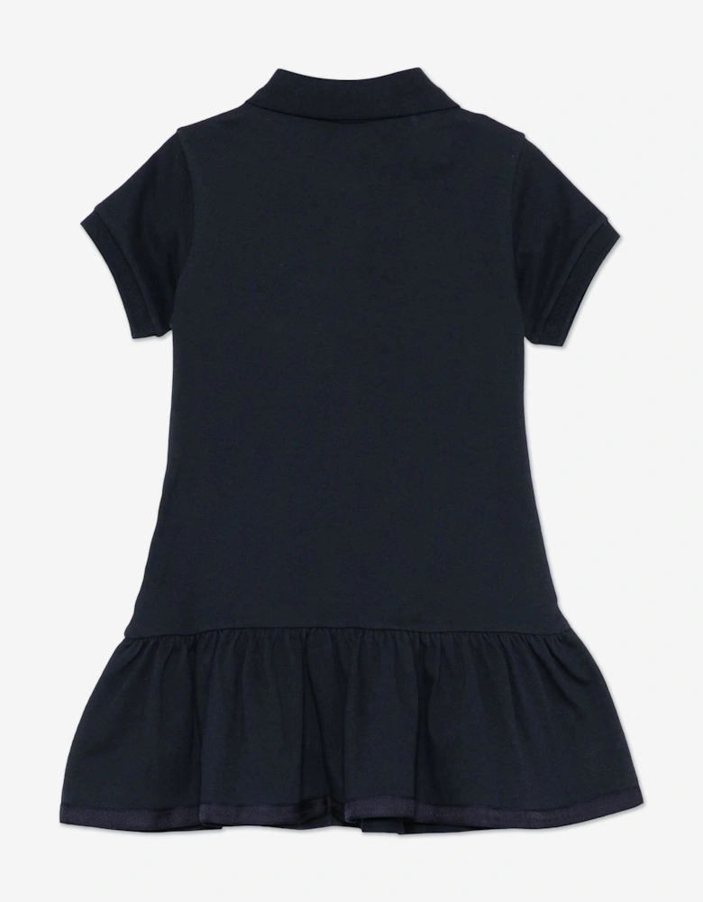 Girls Logo Polo Dress in Navy