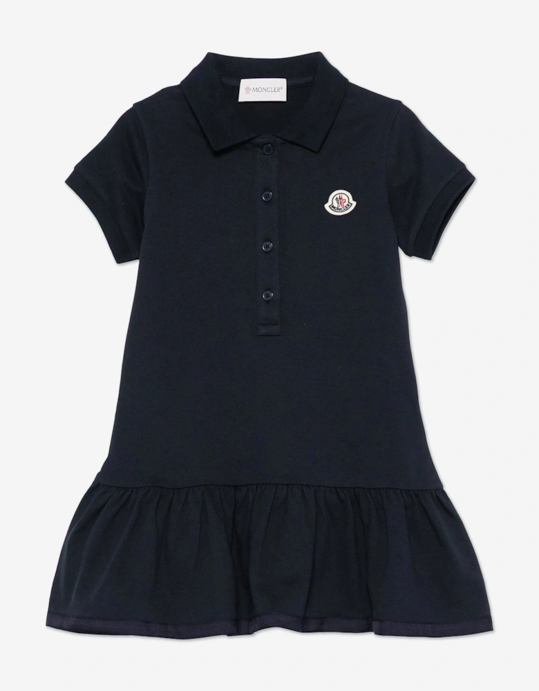 Girls Logo Polo Dress in Navy