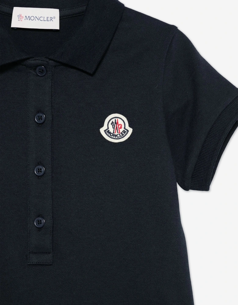 Girls Logo Polo Dress in Navy