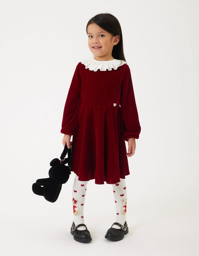 Girls Cotton Occasion Dress in Red