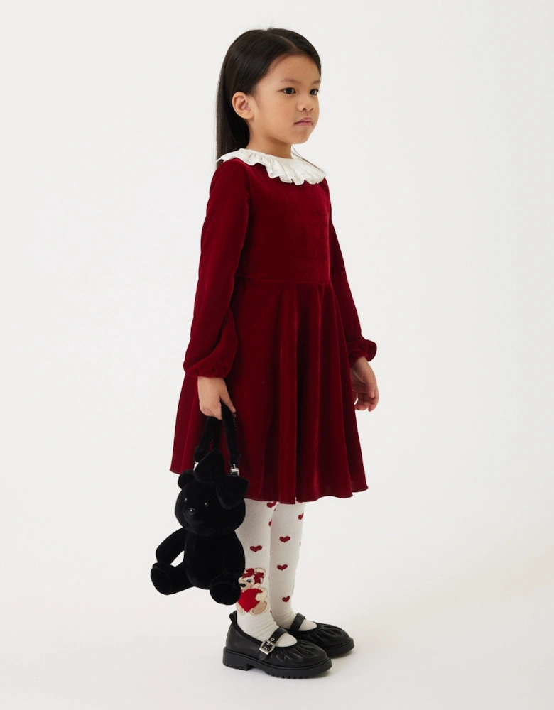 Girls Cotton Occasion Dress in Red