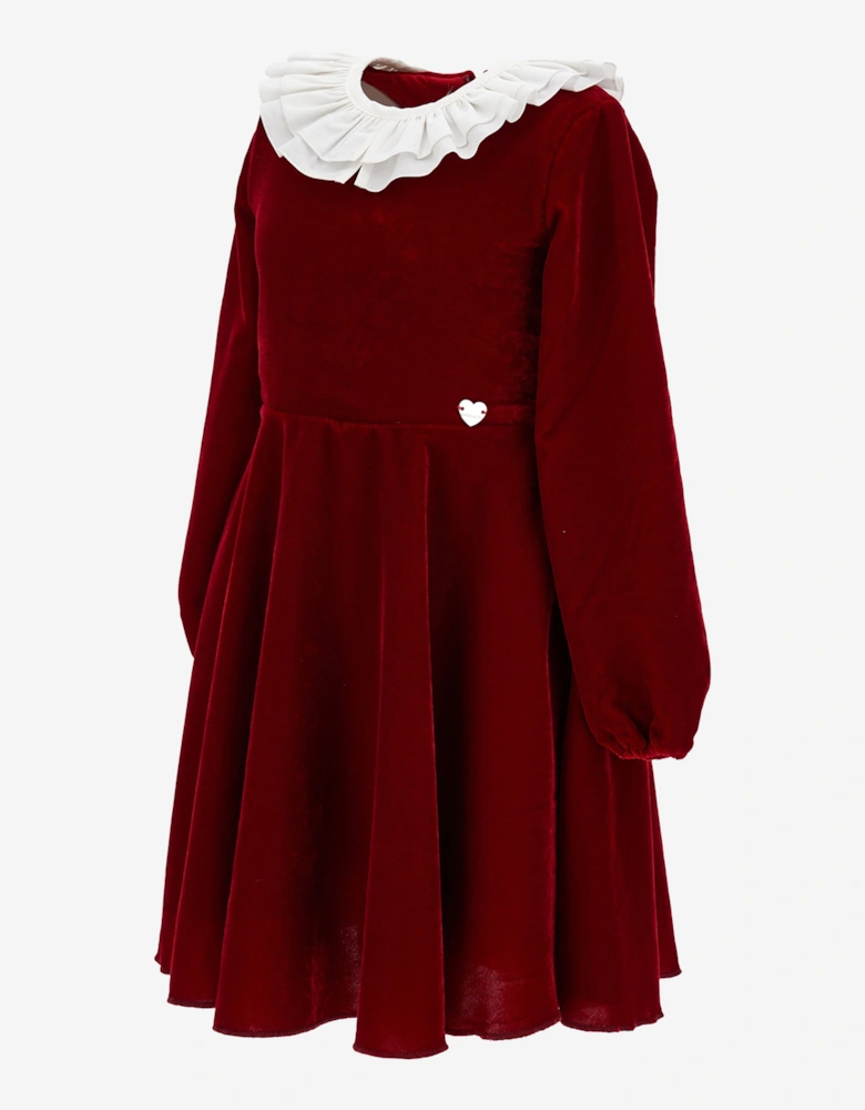 Girls Cotton Occasion Dress in Red