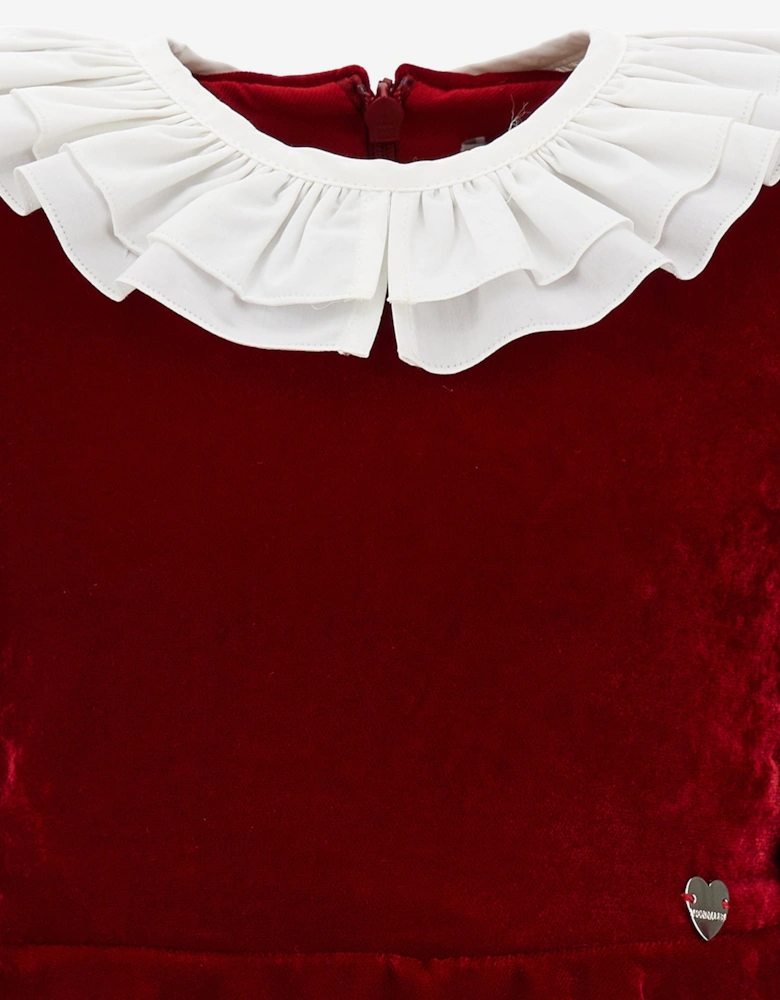 Girls Cotton Occasion Dress in Red