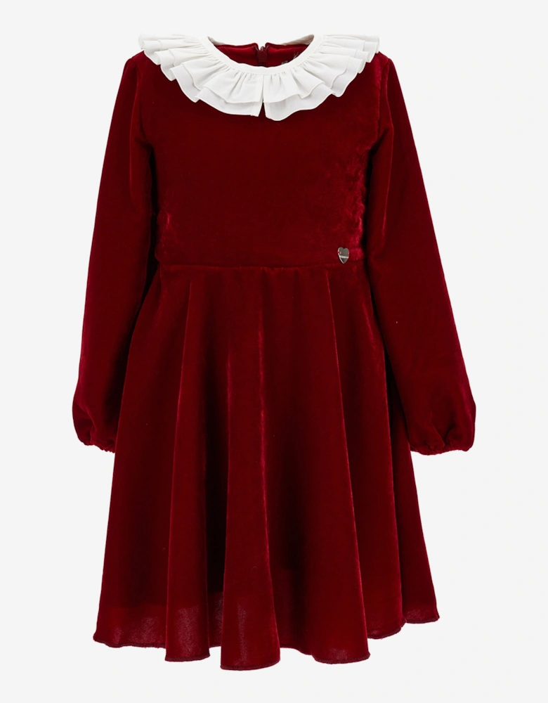 Girls Cotton Occasion Dress in Red