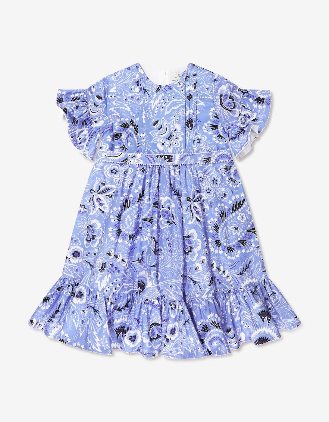 Girls Floral Paisley Dress in Blue, 5 of 4