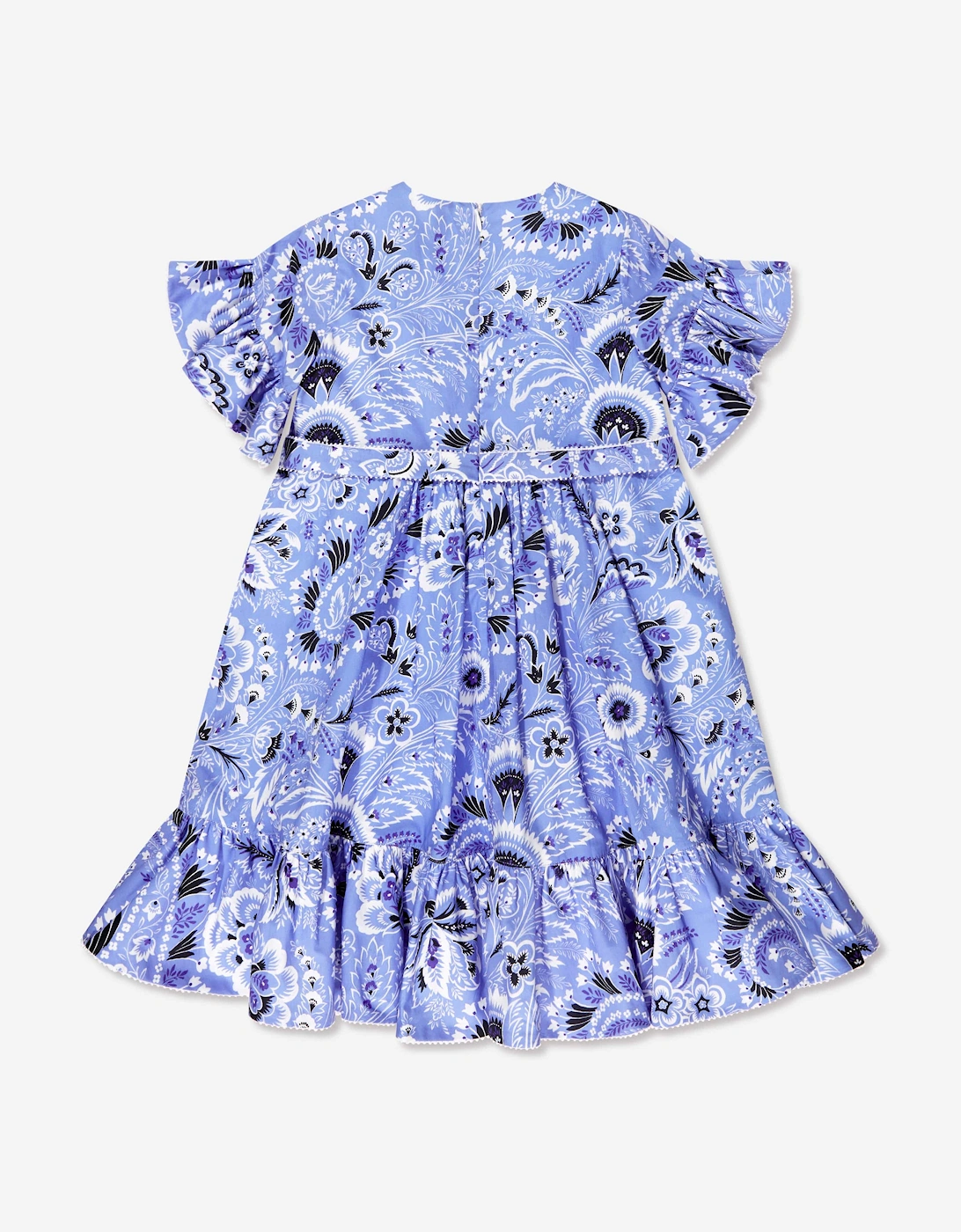 Girls Floral Paisley Dress in Blue
