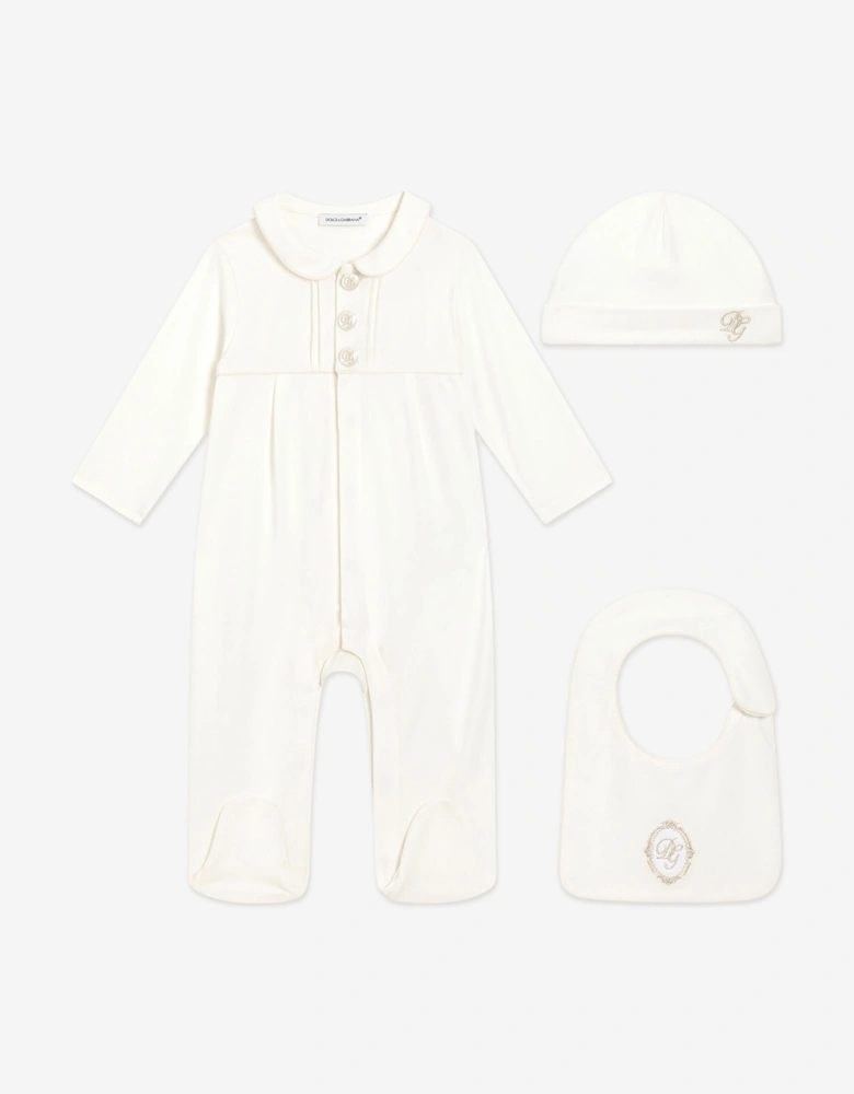 Baby Branded Babygrow Set in Ivory
