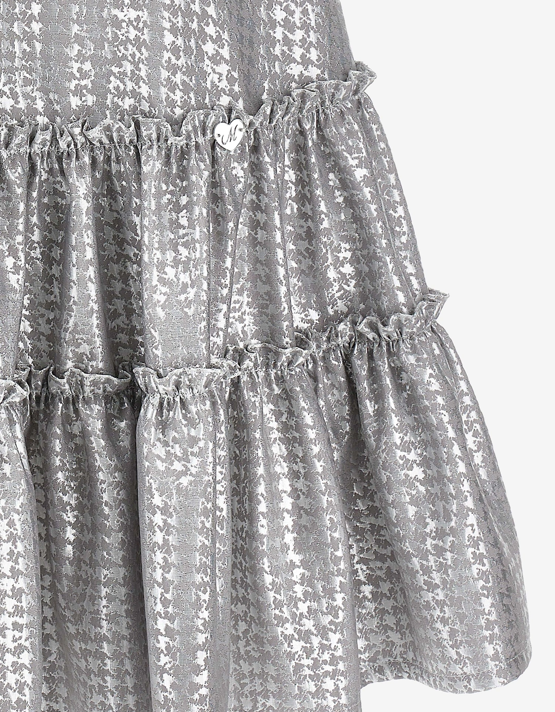 Girls Houndstooth Jacquard Dress in Silver