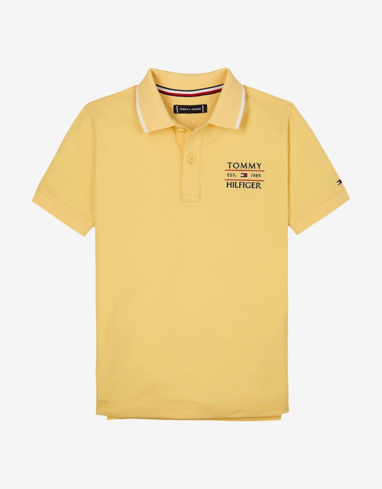 Boys Flag Polo Shirt in Yellow