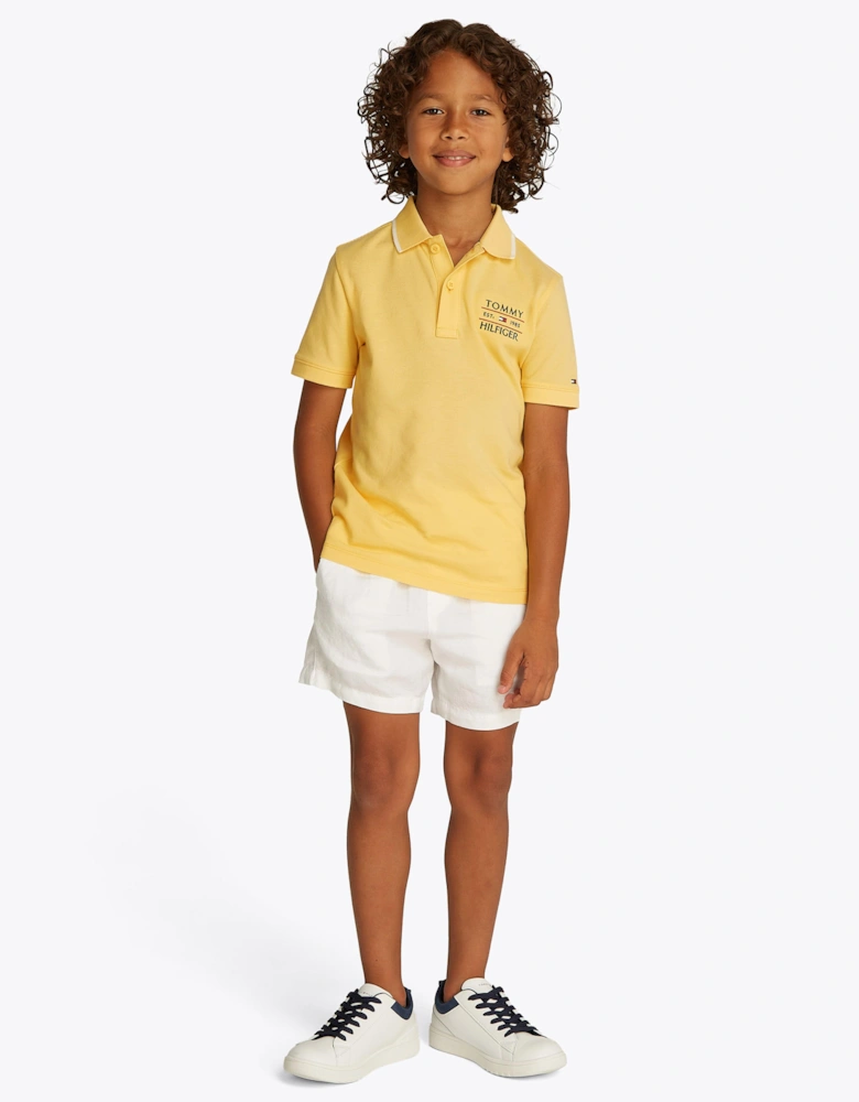 Boys Flag Polo Shirt in Yellow