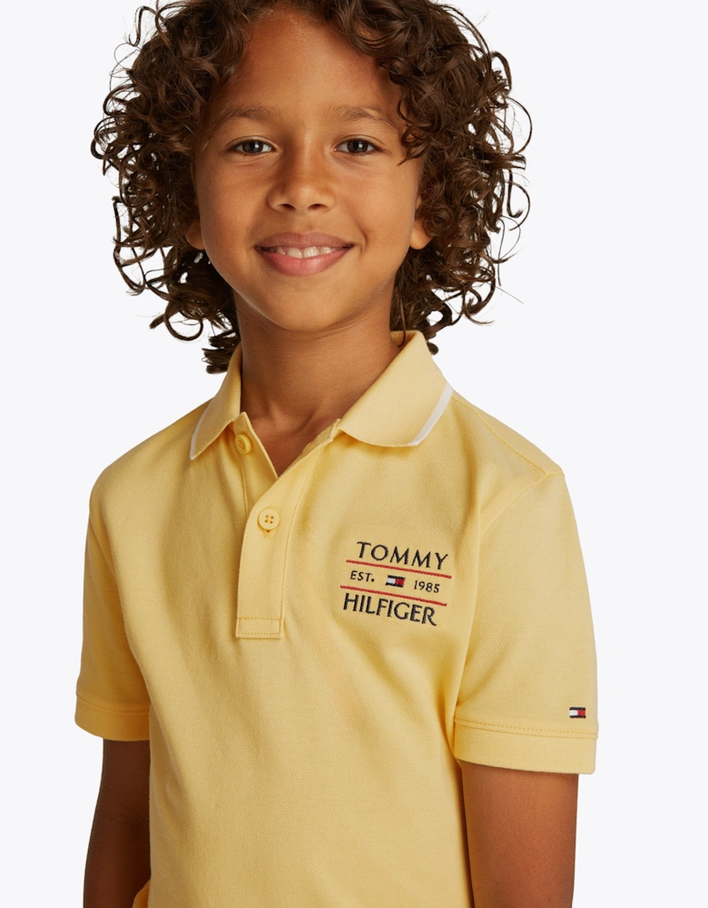 Boys Flag Polo Shirt in Yellow