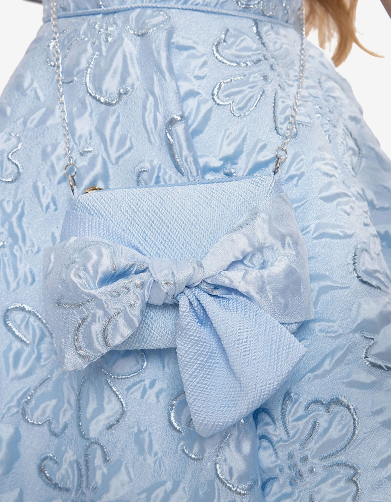 Girls Elegant Dress with Matching Bag in Blue