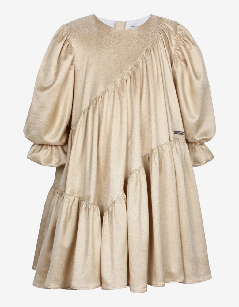 Girls Avery Sparkle Dress in Gold