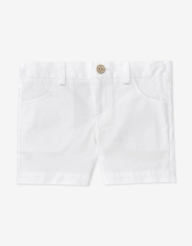 Boys Cotton Shorts in White