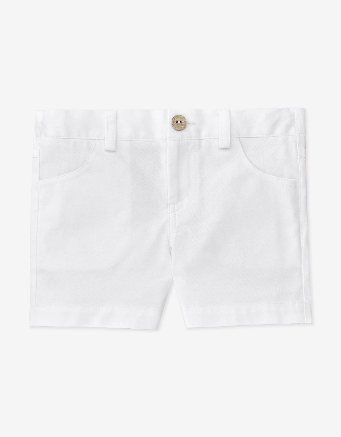 Boys Cotton Shorts in White, 5 of 4