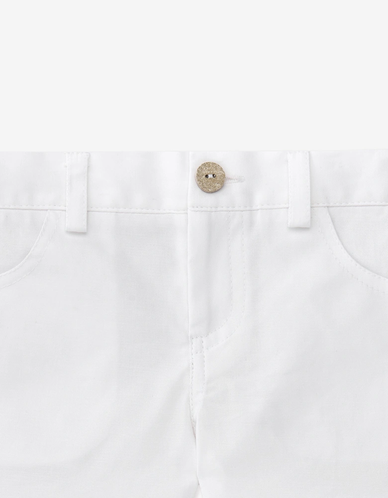 Boys Cotton Shorts in White