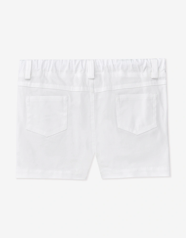 Boys Cotton Shorts in White
