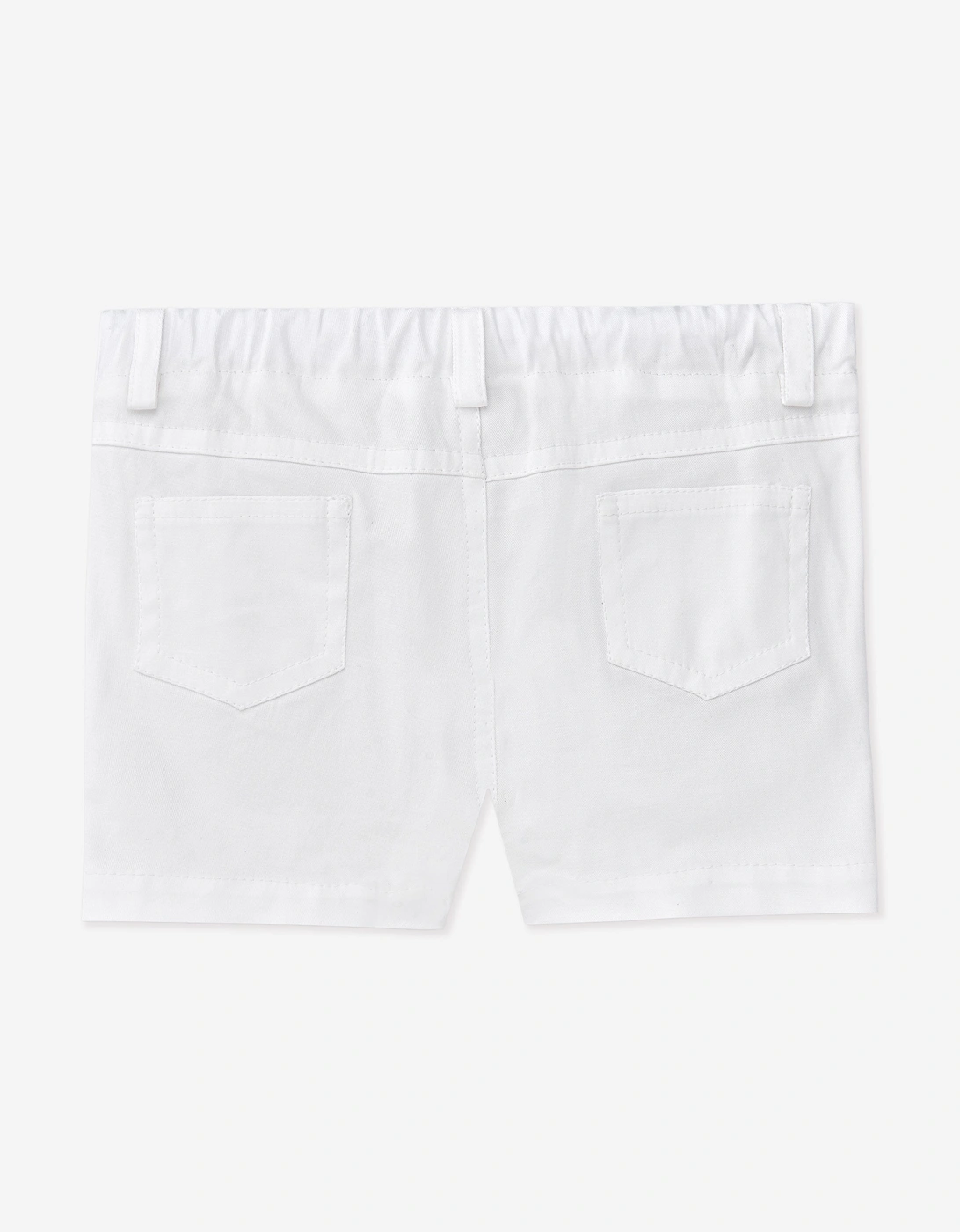 Boys Cotton Shorts in White