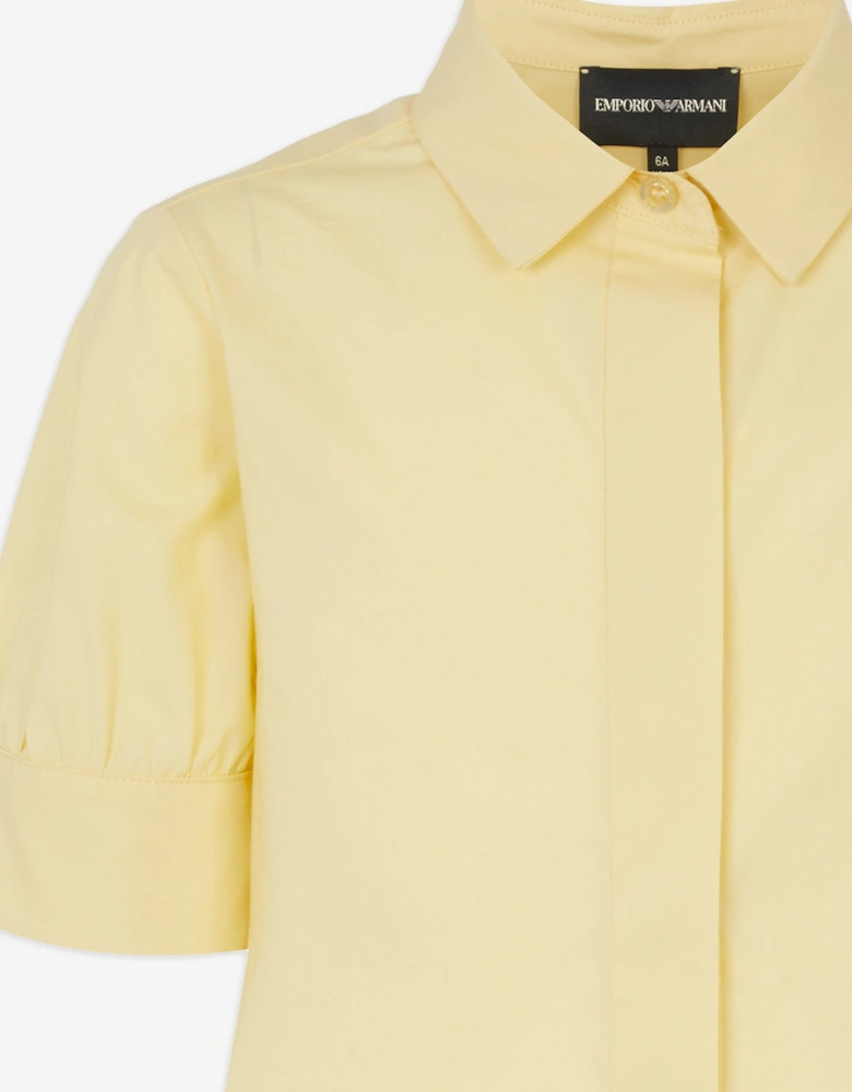 Girls Ruffle Shirt Dress in Yellow
