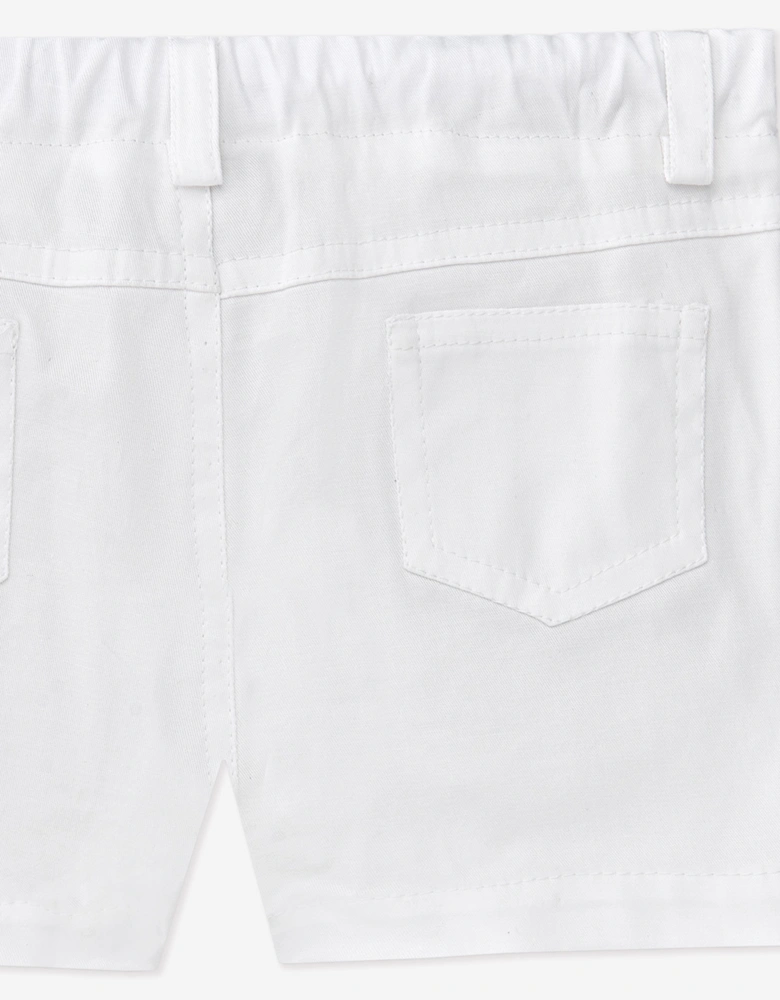 Boys Cotton Shorts in White