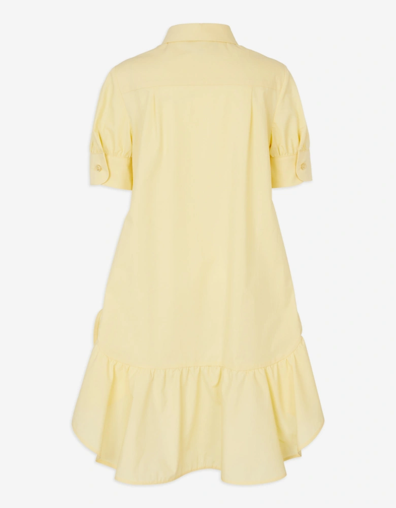 Girls Ruffle Shirt Dress in Yellow
