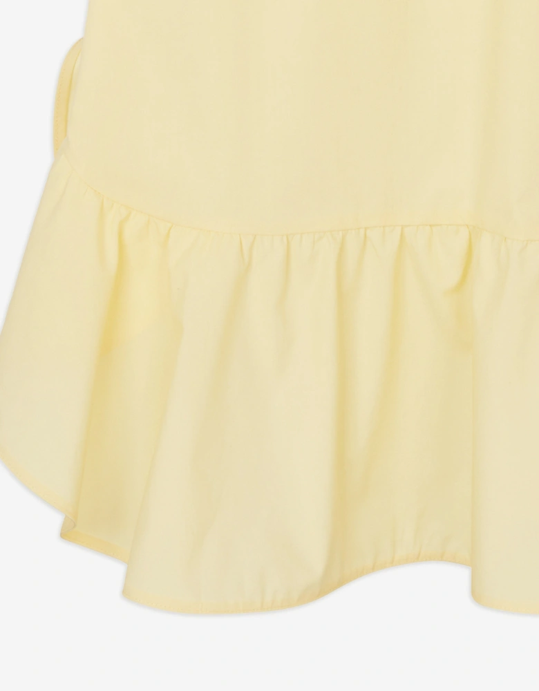 Girls Ruffle Shirt Dress in Yellow