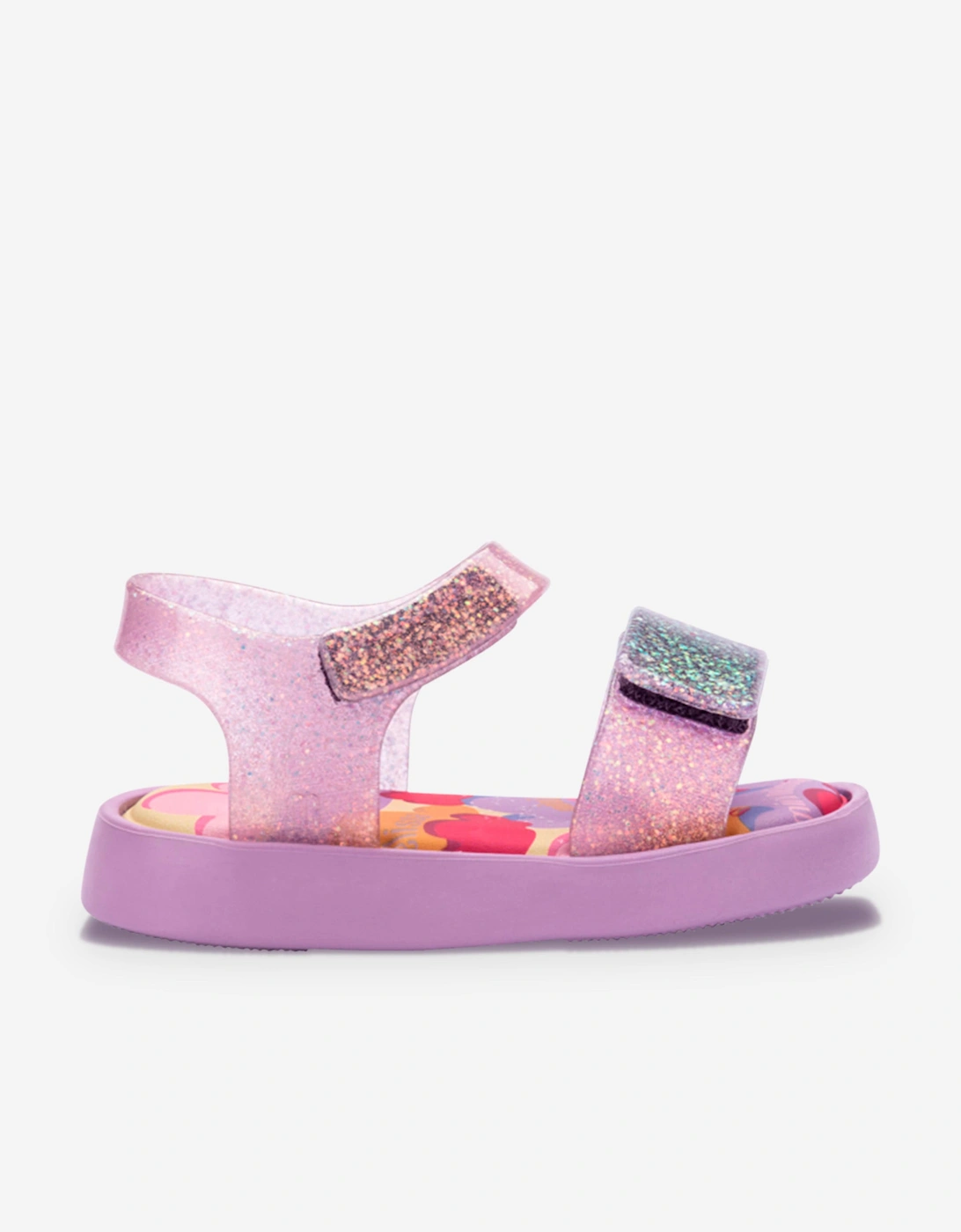Girls Jump Print Sandals in Purple, 5 of 4