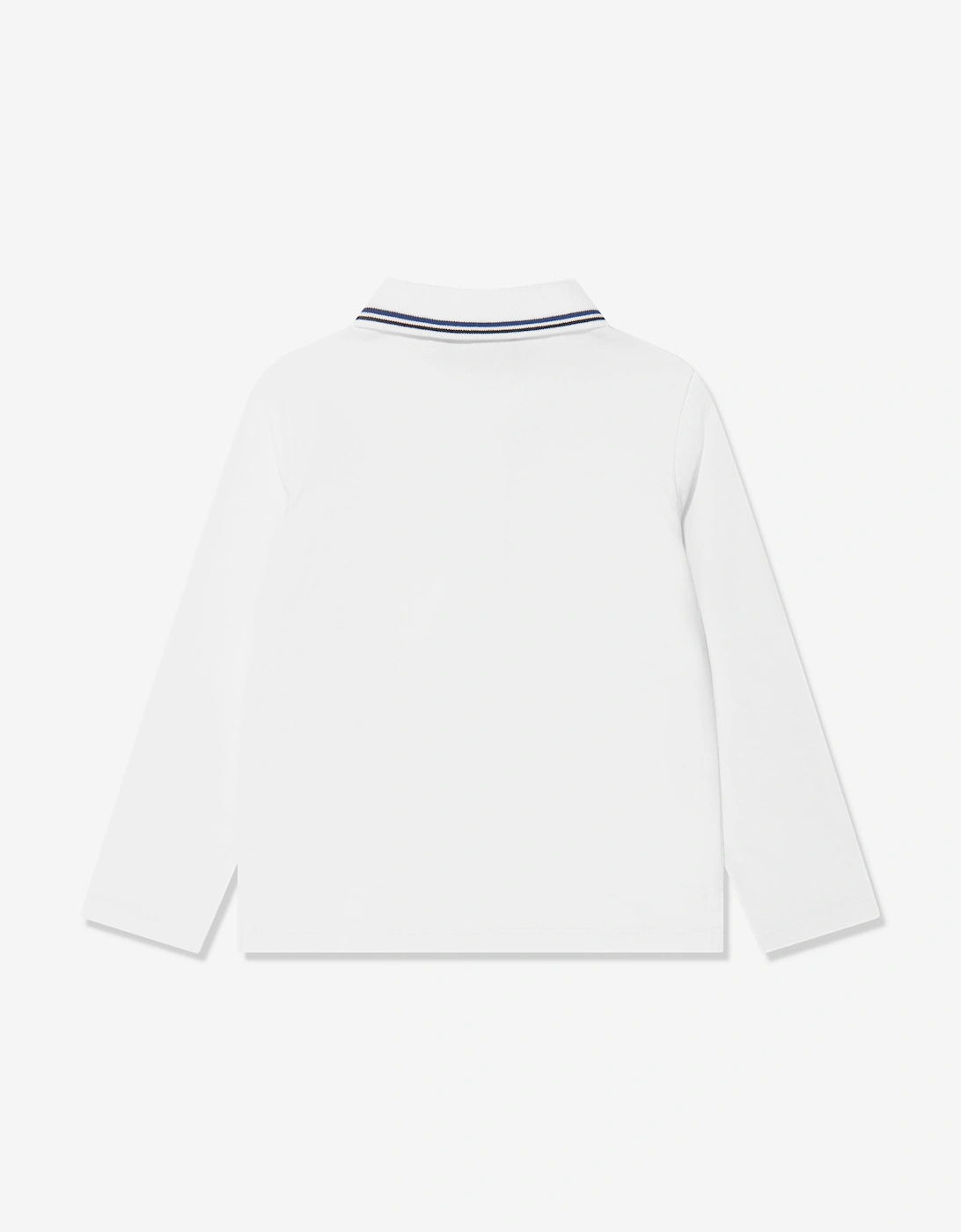 Boys Long Sleeve Polo Shirt In White