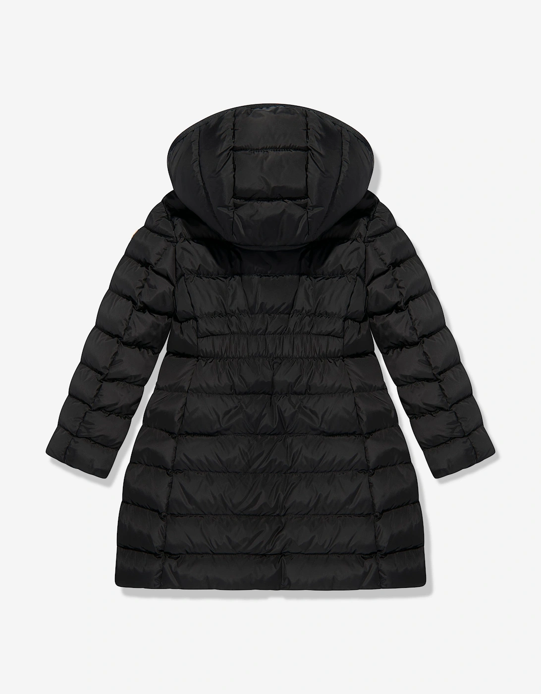 Girls Charpal Down Padded Long Coat in Black