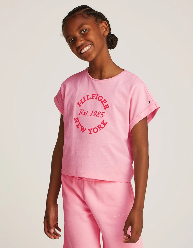 Girls NY Regular T-Shirt in Pink