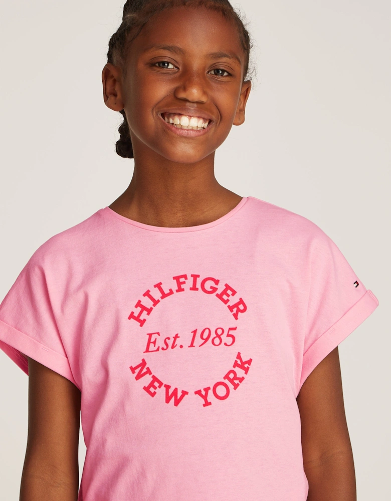 Girls NY Regular T-Shirt in Pink