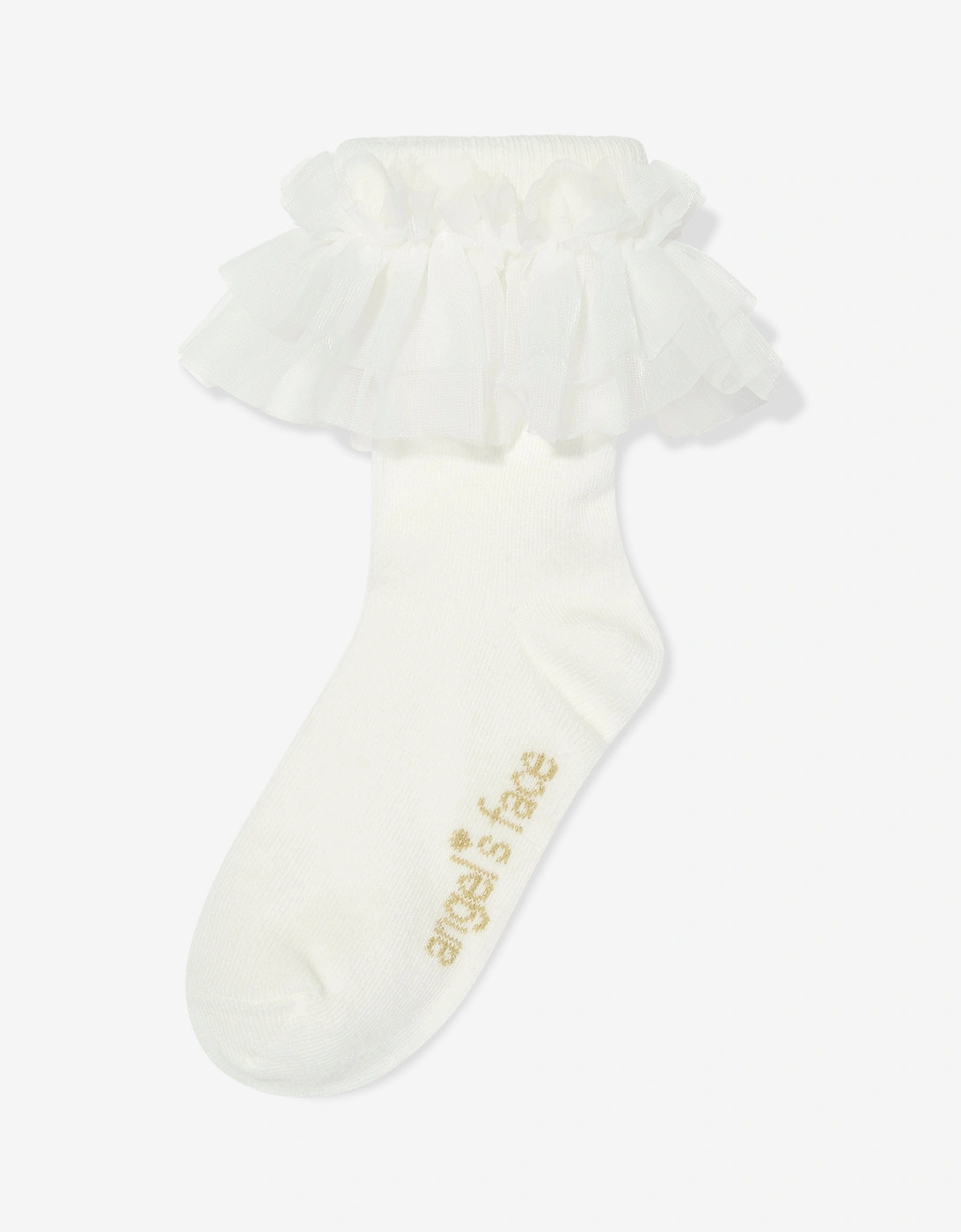 Angels Face Girls Frilly Socks in White, 5 of 4