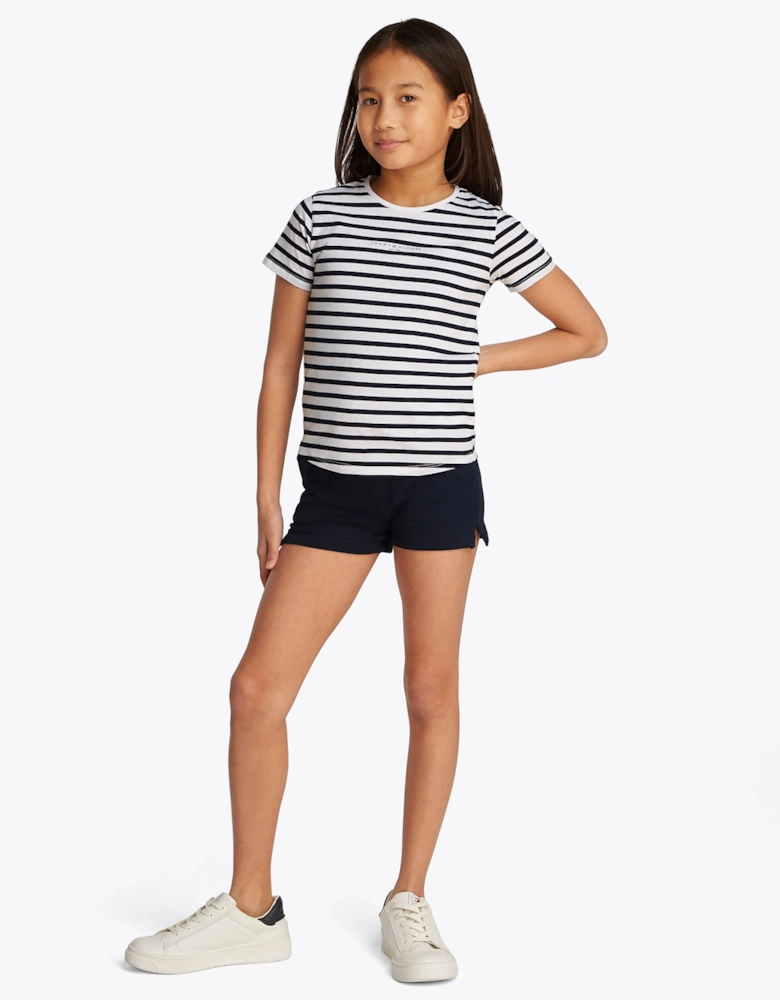 Girls Mini Corp T-Shirt and Shorts Set in Navy