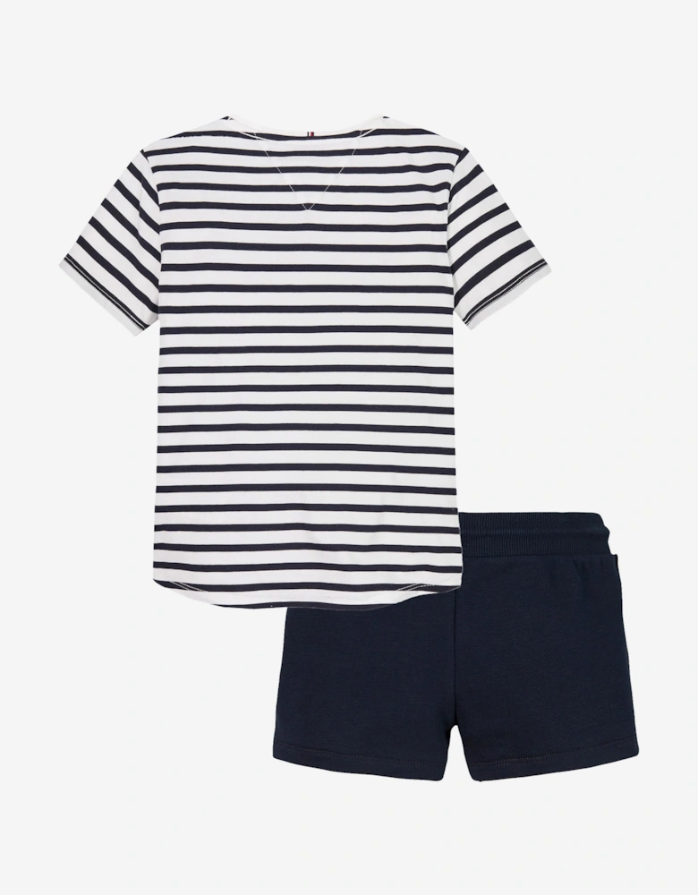 Girls Mini Corp T-Shirt and Shorts Set in Navy