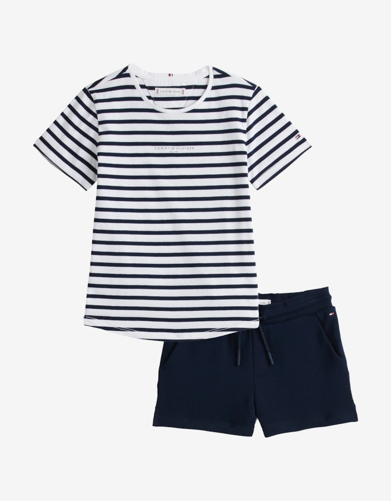 Girls Mini Corp T-Shirt and Shorts Set in Navy