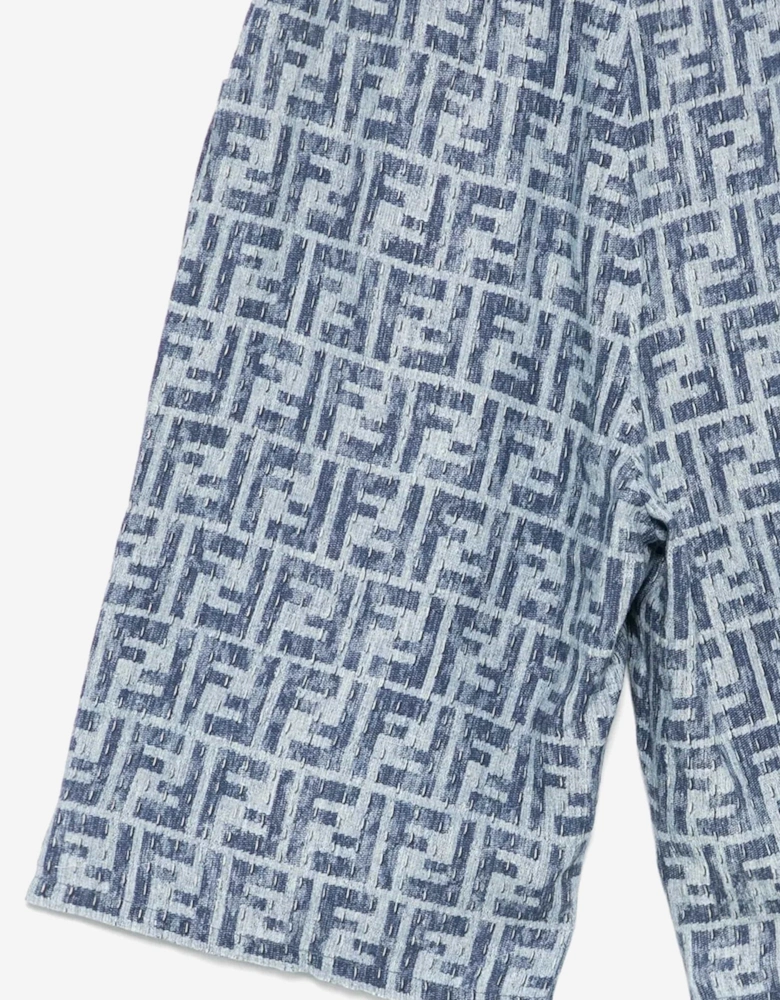 Boys FF Linen Shorts in Blue