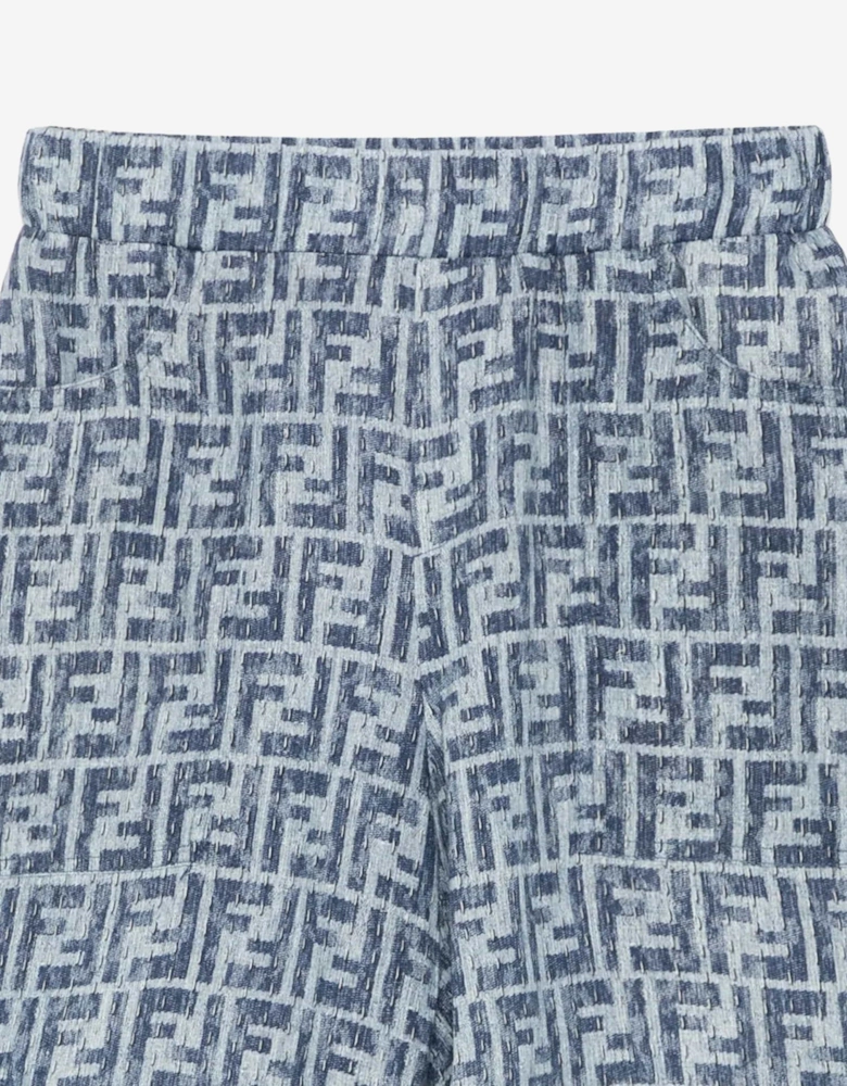 Boys FF Linen Shorts in Blue