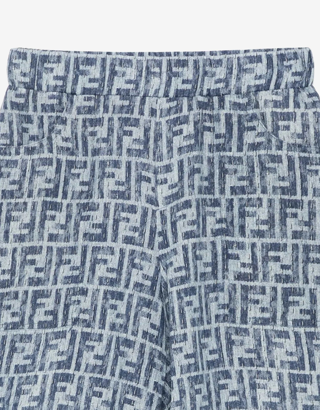 Boys FF Linen Shorts in Blue
