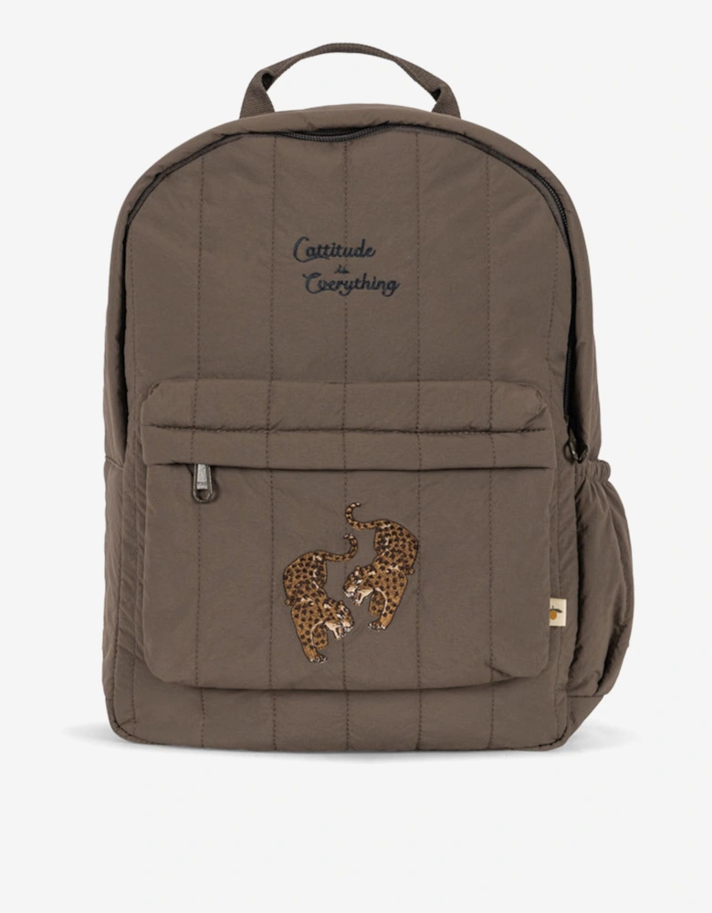 Kids Juno Quilted Backpack in Brown (34cm)