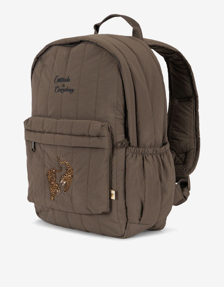 Kids Juno Quilted Backpack in Brown (34cm)
