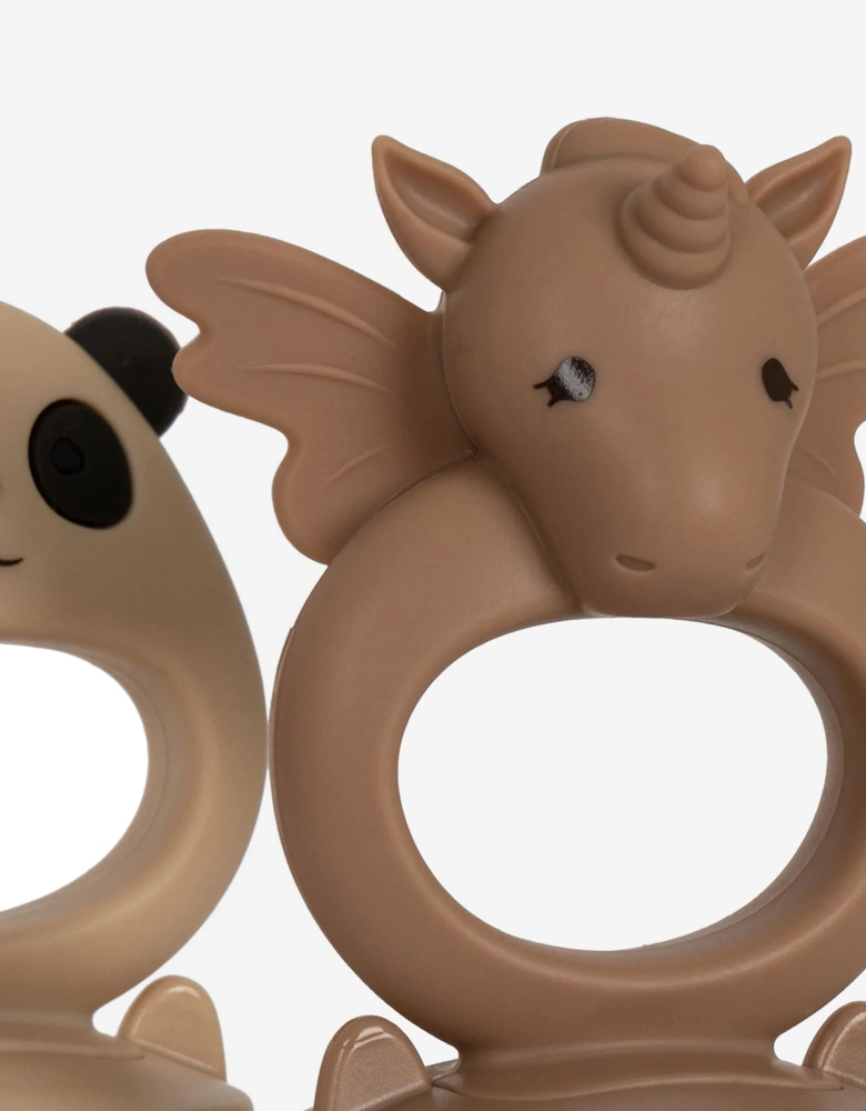 Konges Sløjd Baby Unicorn And Panda 2 Pack Fruit Feeding Pacifier in Multicolour (12.6cm)