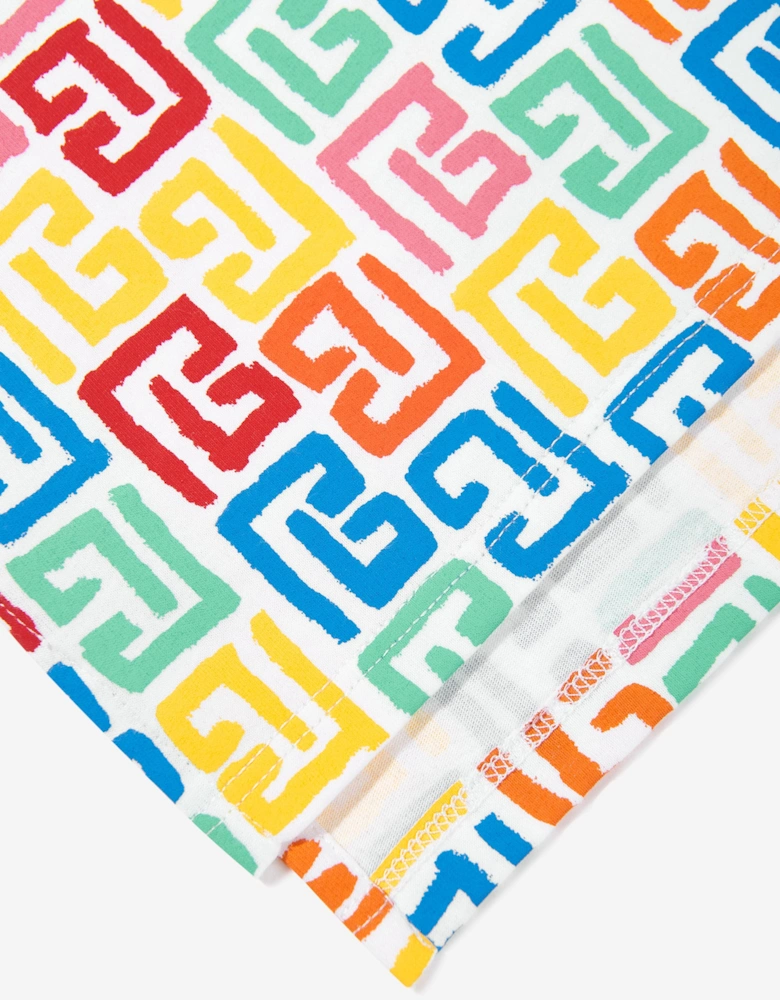 Girls Monogram Jersey Dress in Multicolour