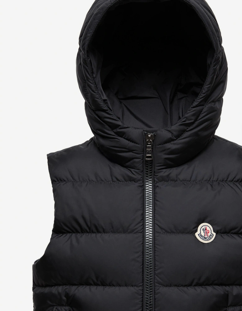 Kids Down Padded Fudo Gilet in Black